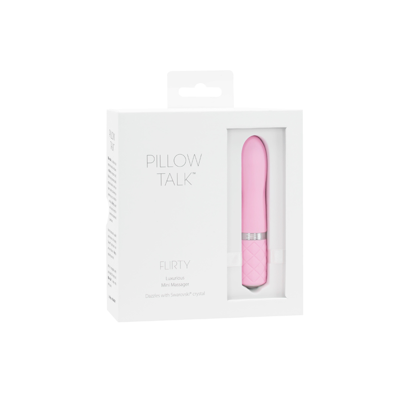 Pillow Talk ｜枕邊私語 FLIRTY 浮逗 施華水鑽 迷你防水靜音按摩棒 粉色