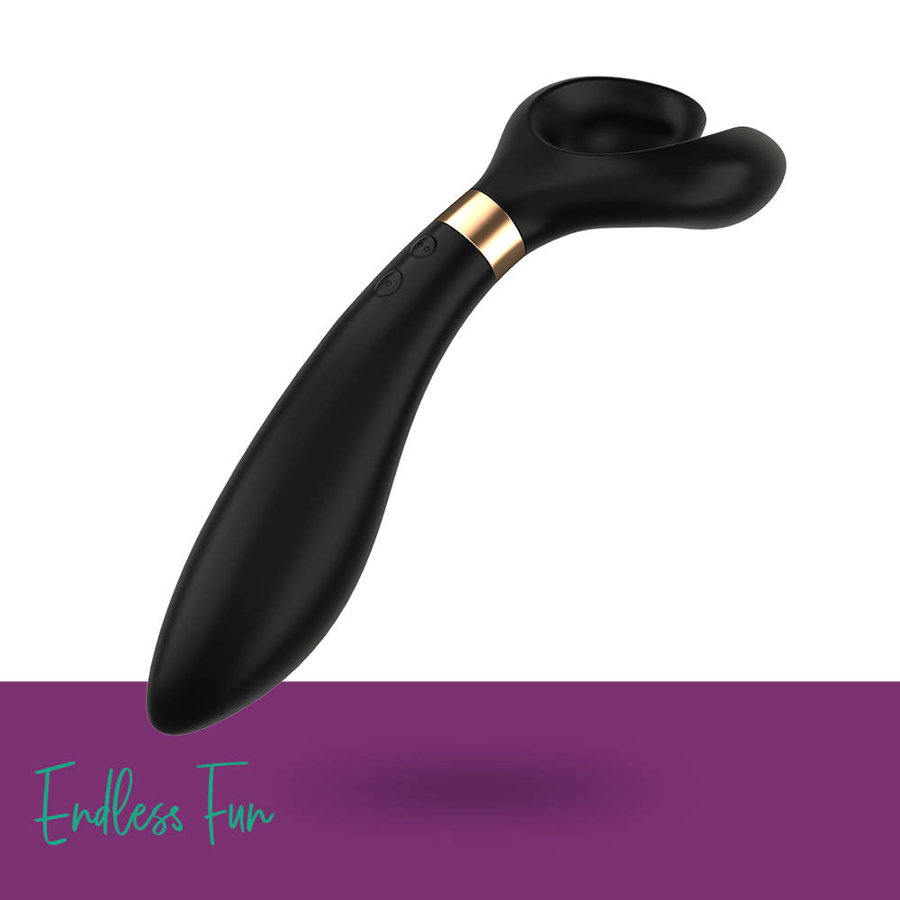 Satisfyer｜德國 Endless Fun Y字 震動按摩器 男女適用 - 黑色