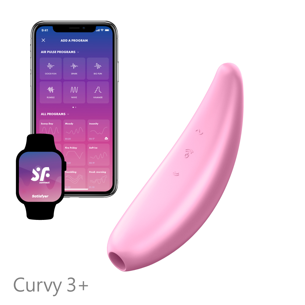 Satisfyer｜德國 Curvy 3 智能吸吮陰蒂震動器 吸吮跳蛋 - 粉