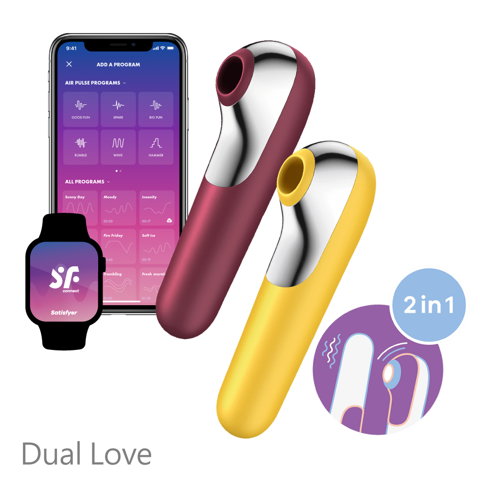 Satisfyer｜德國 Dual Love 智能陰蒂吸吮 電動按摩棒 - 黃