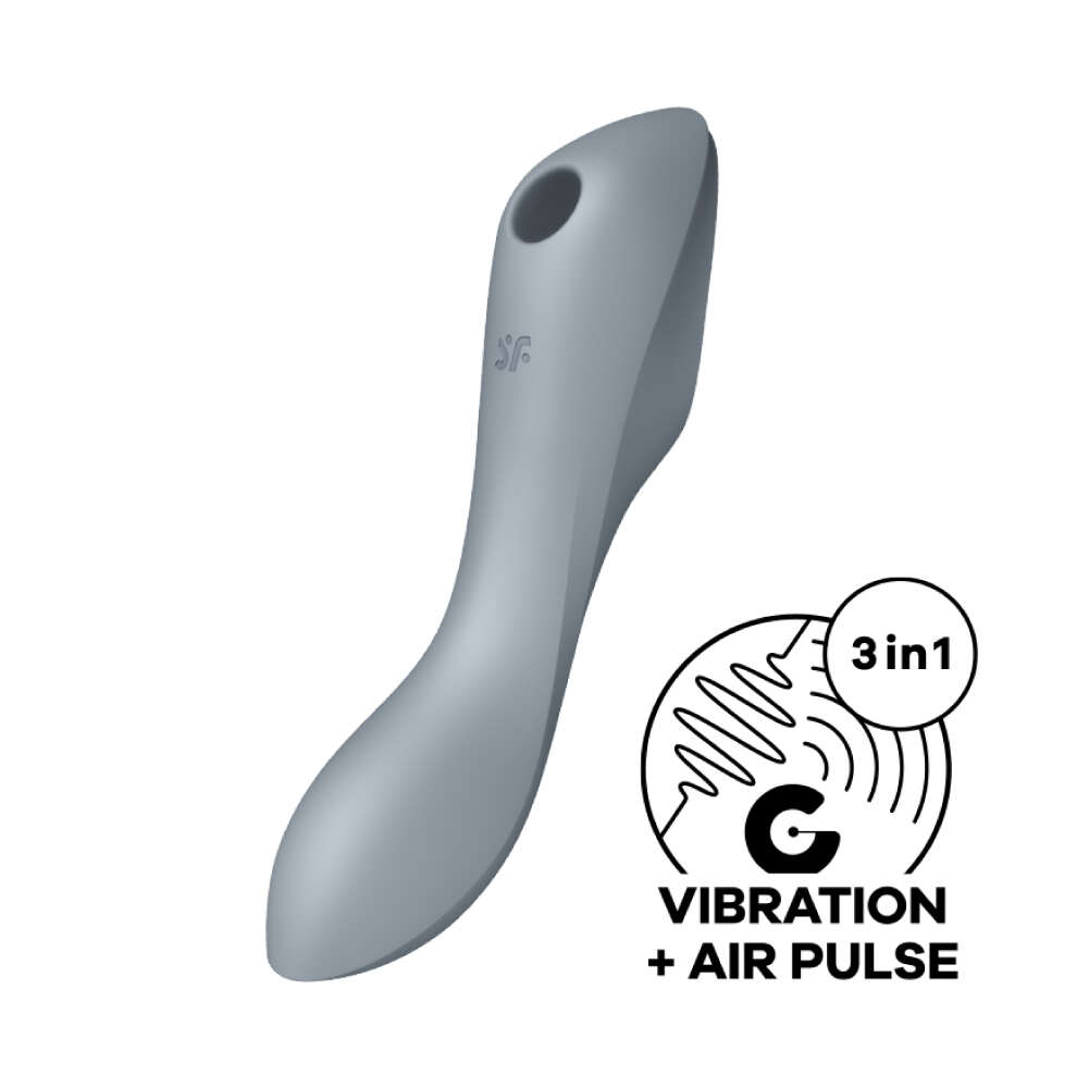 Satisfyer｜德國品牌 Curvy Trinity 3 陰蒂吸吮 震動按摩棒 (灰) - 139g